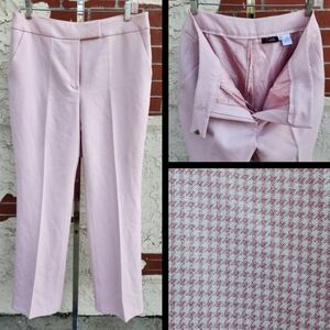 8 tall JM Studio by JOHN MEYER pink white houndstooth pants office business